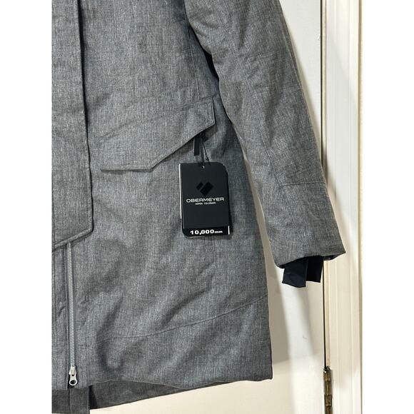 Obermeyer Women's Sojourner Down Jacket Hooded Charcoal Size 14 Regular NWT - Picture 9 of 16